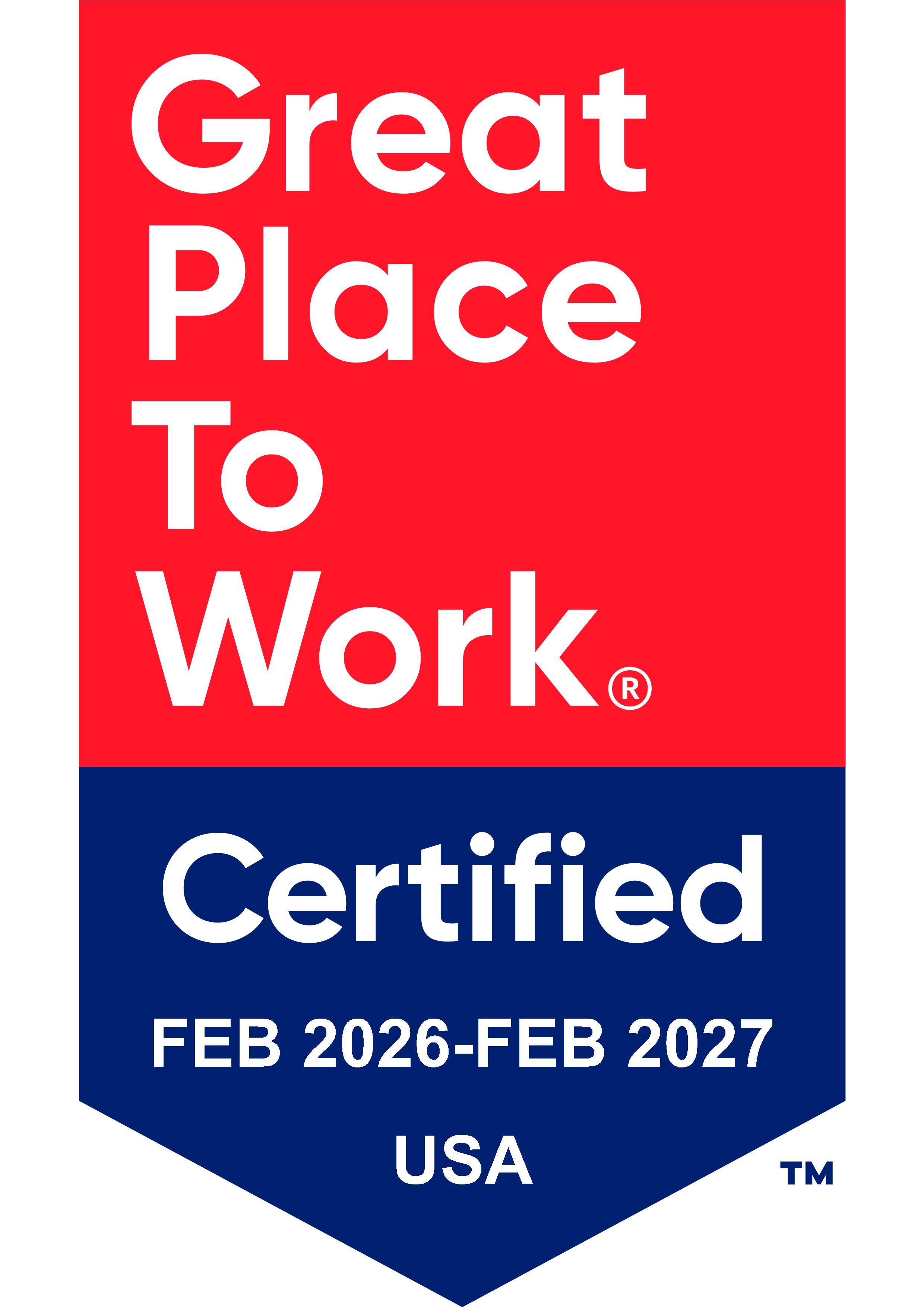 Certified Great Place To Work